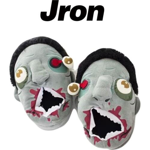 Funny Zombie Slippers For Winter Warm Indoor Floor House&Home Women and Men Walking Dead 3D Shoes Fit Halloween Cosplay pantufa