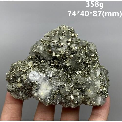 100% Natural rare pyrite and Transparent fluorite symbiotic mineral specimens stones and crystals healing crystals quartz