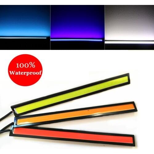 2pc 17cm Waterproof Ultra-thin COB Chip LED Daytime Running Light LED DIY DRL Parking Fog car lights car day running lights 9W