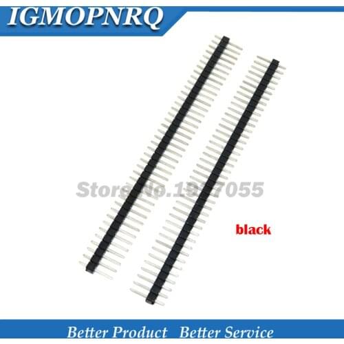 20pcs 1x40 Pin 2.54mm DIP Single Row Female & Male Pin Header connector black new