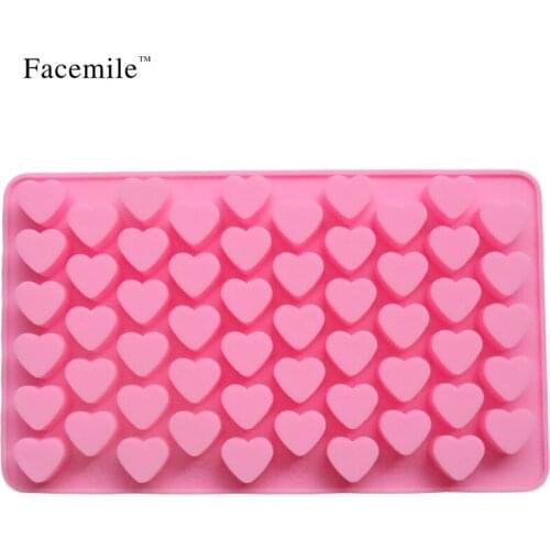 55 Hole Heart Shape Love Candy Silicone Decorating Mold Ice Cube Tray Silicone Chocolate Sugar Paste Tool Candy Baking Pan 51039