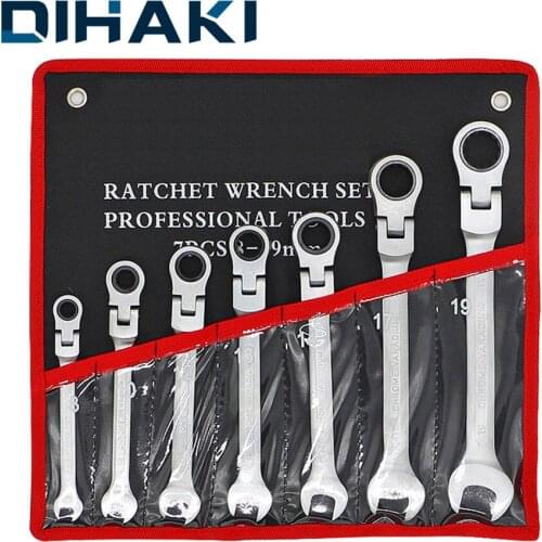 7/12PCS Ratchet Wrench Set Multifunction Car Repair Tool Kits 1/4 Torque Wrench Quick Release Hand Tool 180 ° Flexible Spanner