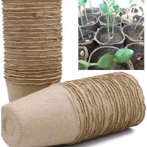 8*8cm Garden Plant Nursery Pulp Pots Biodegradable Seedling Raising Cups Biodegradable Flower Tray Raising Cups#8703