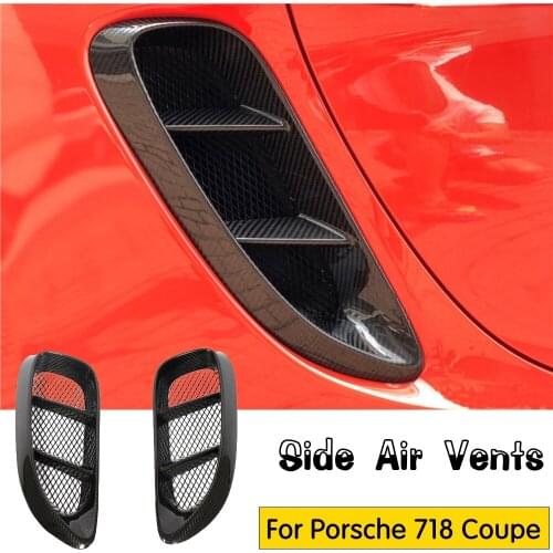 Full Carbon Fiber Side Vents For Porsche 718 Boxster Cayman Body Kits Styling Side Air Vents 100% Carbon Fiber Car Accessories