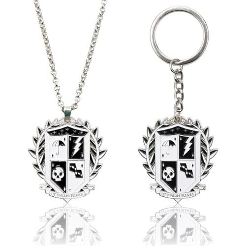 The Umbrella Academy Keyring School Uniform Crest Logo Key Chains High Quality Metal Keychains Men Women Car Key Holder Gifts