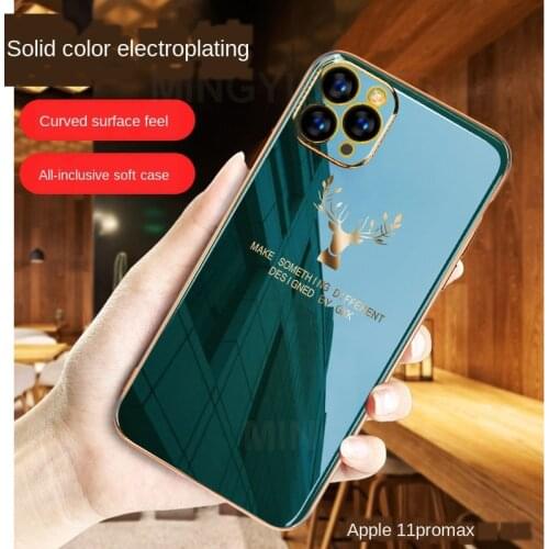 Deer Pattern Silicon Case for IPhone 11 Pro Max XS X XR Luxury E-plated TPU Cover for IPhone 7 8 Plus SE 2020 IPhone11 Case