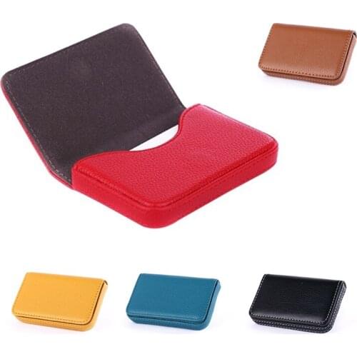 9 colors Unisex Business Card Case ID Pouch For Women Pu Leather Card Box Man Credit Card Holder Black Brown Dropshipping