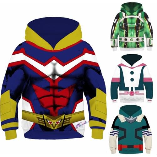 Kids My Hero Academia Hoodie Boy Girl Boku No Hero Academia All Might Cosplay Costume Sweatshirt School Uniform Jackets