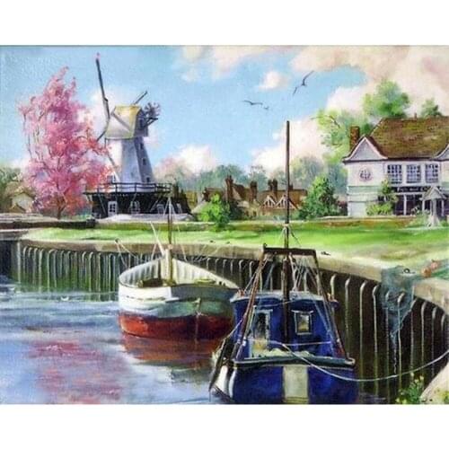 DIY 5D Daimond Painting Cross Stitch Sailboat Sea Embroidery Sale Pictures Rhinestones Diamond Mosaic Home Decor Handmade Gift