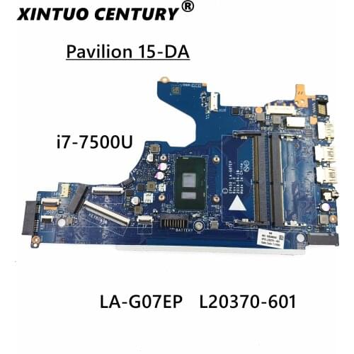 For HP 15-DA 15-da0073wm Laptop Motherboard I7-7500U CPU L20370-001 L20370-601 EPK50 LA-G07EP DDR4