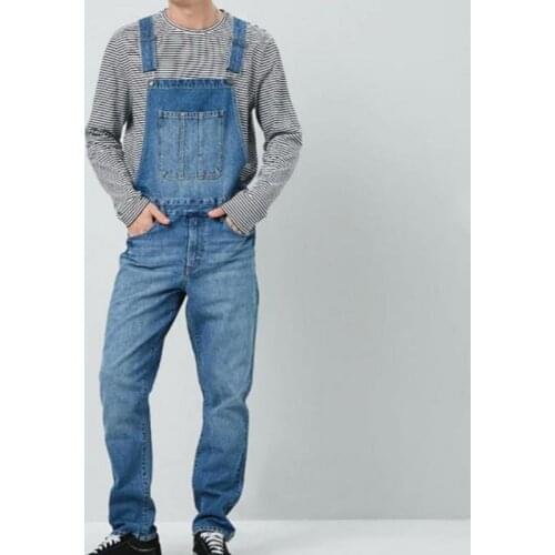 New Fashion Mens Jeans Overalls High Street Straight Denim Jumpsuits Hip Hop Men Cargo Bib Pants Cowboy Male Jean Dungarees