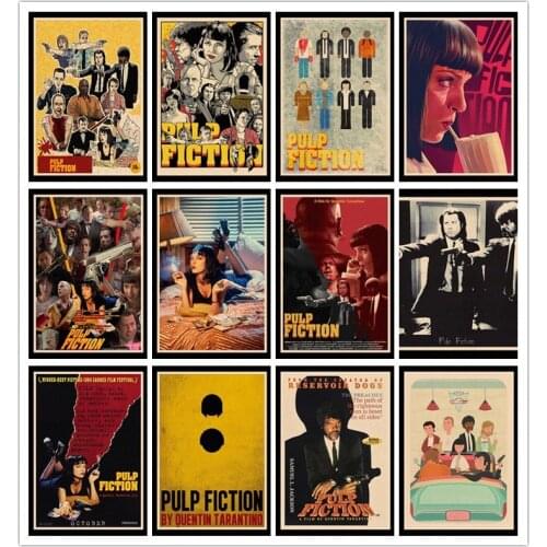 Perfect JL Pulp Fiction Poster Wall Stickers Vintage Poster Prints High Quality For Bar And Home Decor DSXS01