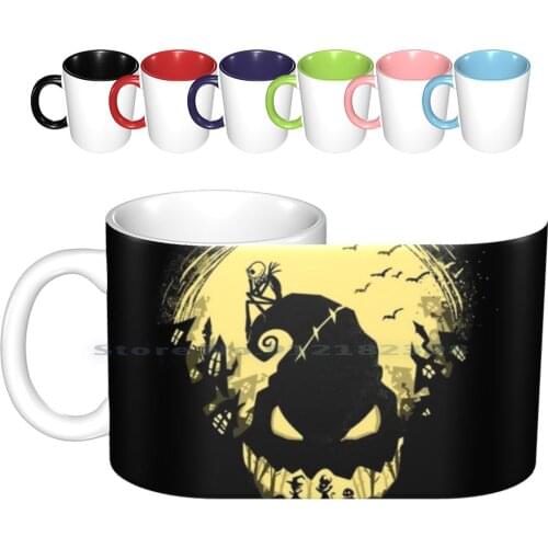 Jacks Nightmare Ceramic Mugs Coffee Cups Milk Tea Mug Burton Jack The Nighmare Before Christmas Halloween Skeleton Black Mr