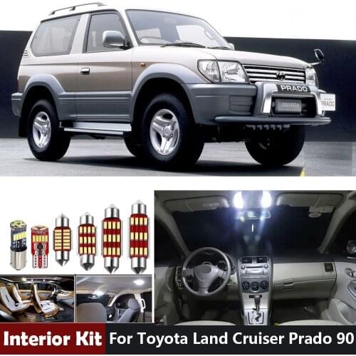 11pcs Canbus Car LED Interior Lights Package Kit For Toyota Land Cruiser Prado 90 1996-2001 Map Trunk Dome Lamp