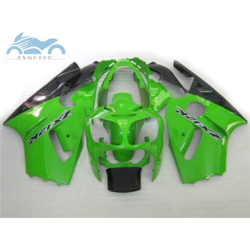 Custom free ABS fairing kit for Kawasaki aftermarket green black fairings 2000 2001 ZX 12R Ninja zx12r 00 01 motorcycles bodykit