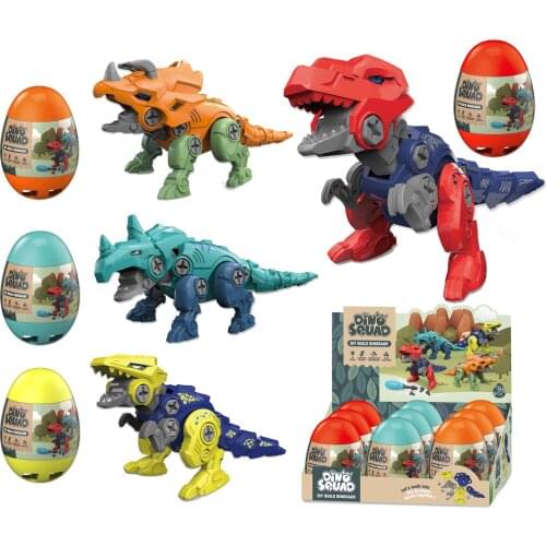 DIY Assembling Dinosaur Egg Children Screwing Building Blocks Animal Combination Educational Puzzle Toy Designer for Boys Gift