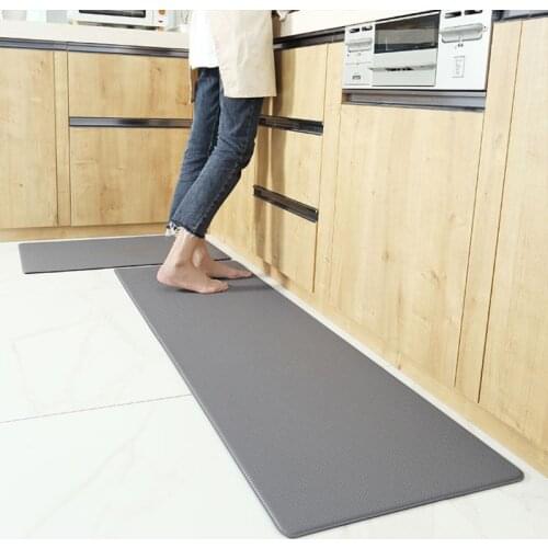 Anti Fatigue Kitchen Mat Diamond Weave Non-Skid Faux Leather Waterproof Rugs