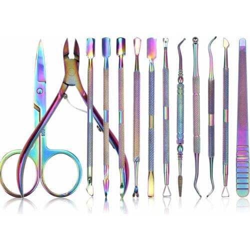 Colorful Nail Clipper Cutter Stainless Steel Dead Skin Remover UV Gel Polish Edge Scissor Plier Pusher Manicure Pedicure Tools