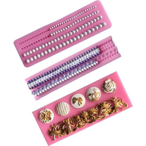 Lace/Pearl Strip Side Silicone Mold Fondant Cake Decoration Tool Chocolate Baking Tool Sugar Craft