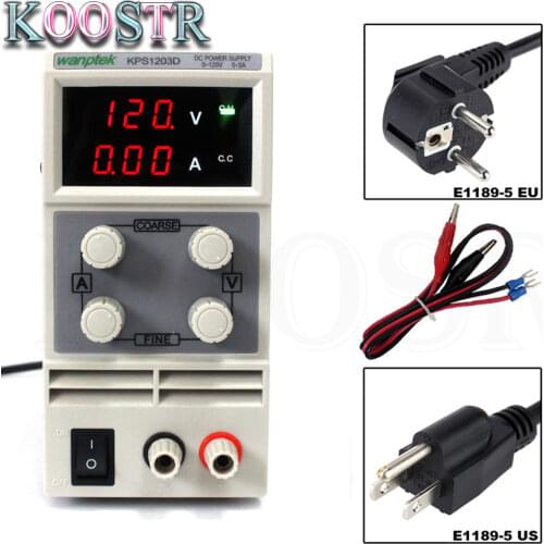 Wanptek 120V 3A Lab DC Power Supply Adjustable LED Display Switching Regulator KPS1203D For Phone Repair Rework 110v - 220v
