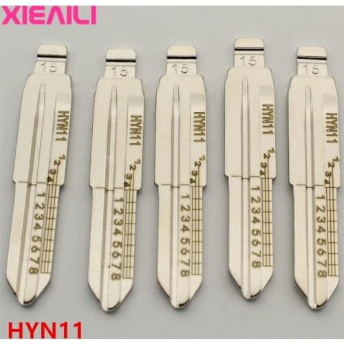 XIEAILI 20Pcs NO.15 HYN11 Engraved Line Key Blade Scale Shearing Teeth Uncut Key Blade For Hyundai Elantra For Kia Cerato S303