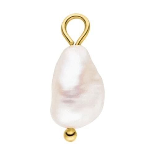 Mavis Hare Stainless Steel Gold Natural Pearl Charms DIY Dangle fit DIY Can open Clasp Necklace