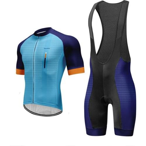 2020 Men Summer Short Sleeve Bike Bib Shorts Cycling Jersey Bicycle Triathlon Shirt Wear Clothes Mountain Cycle Uniform 20D pad