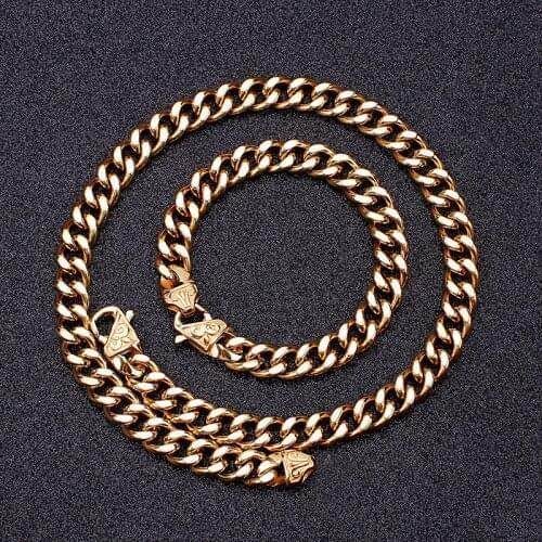 Domineering mens European and American hipster 316 stainless steel necklace male hiphop hip hop long handmade bracelet