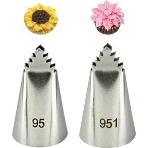 2pcs/set Medium Leaf Tips Stainless Steel Icing Piping Russian Nozzles Cake Decorating Pastry Tip Sets Cupcake Tools