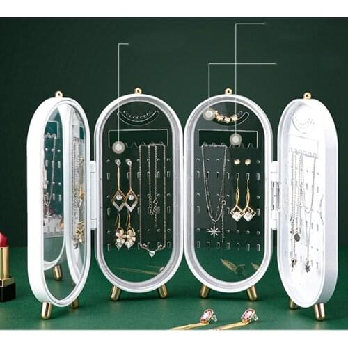 NHBR Jewelry Organizer Box Collapsible Dust-Proof Storage Box for Necklace Earrings Bracelet Pendant Organizer