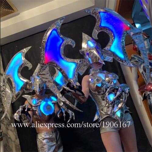 Nightclub Bar RGB Led Luminous Stage Props TV Show Ballroom Costume Dance Team Led Flashing Light Up Party Dress Clothes