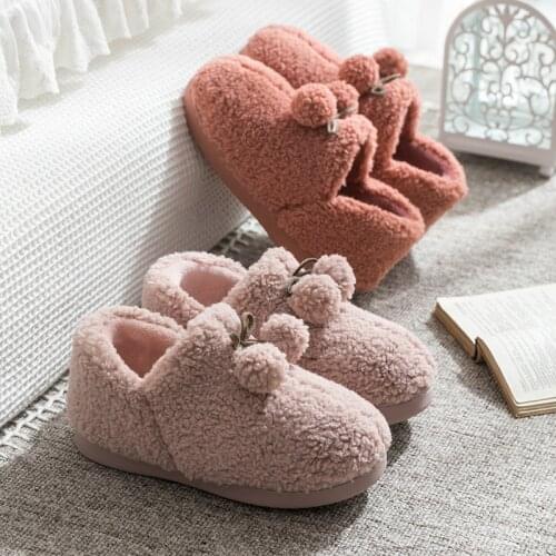 2021 New Warm Winter Home Slippers Plush Winter Boots For Women Indoor Floor Cotton Shoes Couple Family Slides Booties