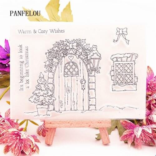 PANFELOU 10.5x14cm Forest cabin Transparent Silicone Rubber Clear Stamps cartoon for Scrapbooking/DIY Easter wedding