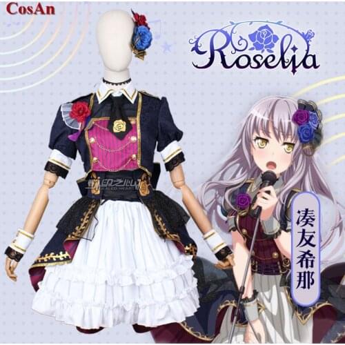 Hot Anime BanG Dream Roselia Whole Staff Cosplay Costume Fashion Lovely Uniform Dress Female Activity Party Role Play Clothing
