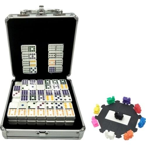 Professional Mexican Train Domino Game in an Aluminum Case For Friends Gift