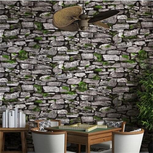 Retro 3D Brick Stone Antique Brick Wall Wallpaper Restaurant Bar Hotel Hot Pot Restaurant Culture Stone Wallpaper papel de pared