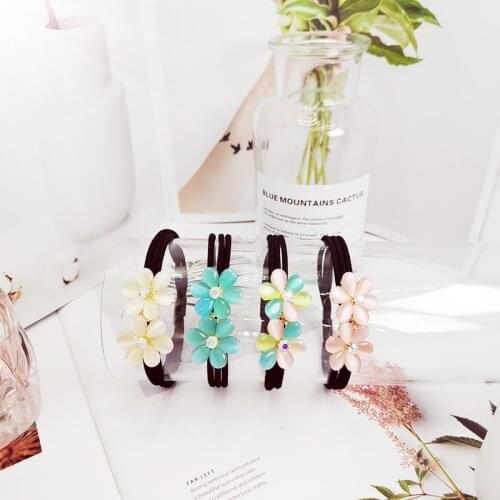 Cat eye stone Hair Accessories Lovely Ponytail Hair Bands Ties Elastic Bands For Girl Nylon Hair Rings Stylish Woman Scrunchie