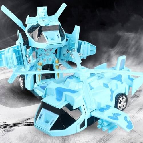 Transformation Robot Music Light Walking Airplane Model Deformation Electric Aircraft Toy Childrens Gifts