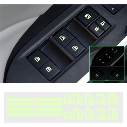 Luminous Car window switch sticker for Volkswagen VW Polo Tiguan Passat B6 B7 B8 T5 T6 Golf UP Vento Arteon Touareg Sharan