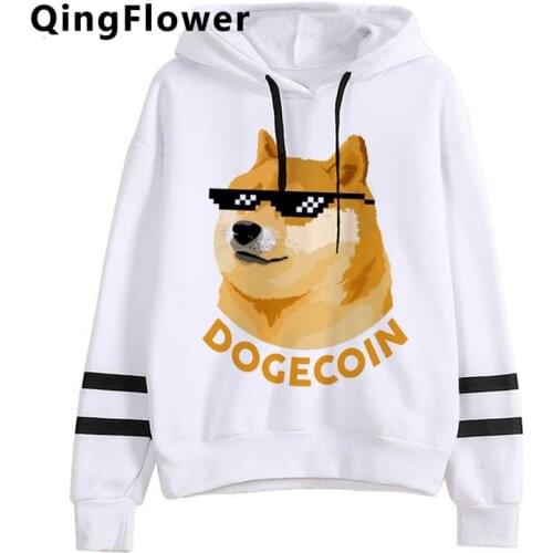 Dogecoin to the Moon hoodies men y2k aesthetic printed anime grunge male pullover clothing grunge harajuku