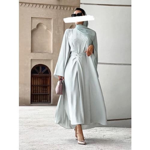 Turkey Spring Muslim Dress Women Long Sleeve Embroidery Abaya A-line Maxi Kimono Jubah Robe Abaya Vestidos Islamic Clothing 2021