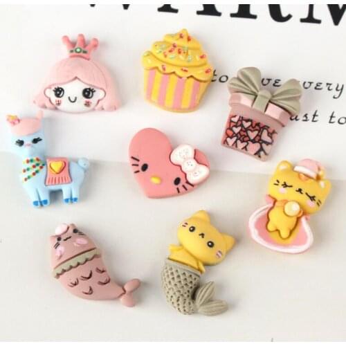 20pcs/pcs Flatback Resin Princess fish Flat back Cabochons Accessories Embellishments For Scrapbooking Cute DIY Decoration