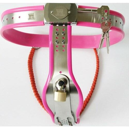 Female Adjustable Stainless Steel Chastity/ Belt/with Lock Pants Device Chastity Metal Small Dildo Virgin