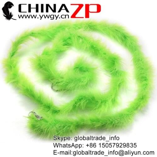 Gold Manufacturer CHINAZP Factory 20yards/lot 10G/piece Selected Prime Quality Dyed Lime Green Turkey Marabou Feather Boas