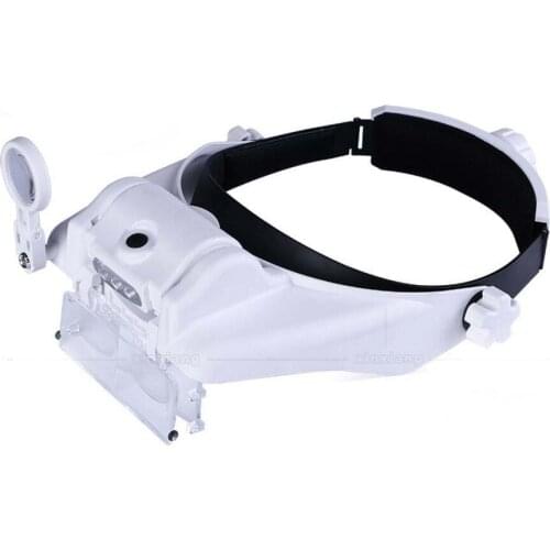1.5X 2X 2.5X 3X 5.5X 8X LED Illumination Headband Magnifying Glass Helmet Magnifier Head Visor Dental Surgical Phone Repair Tool