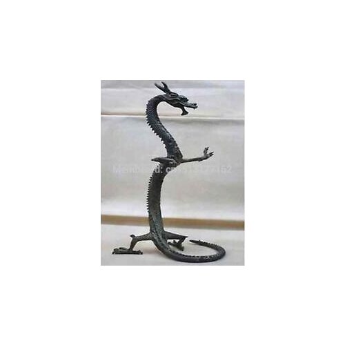 10 inch 24cm exquisite bronze Chinese dragon statue Figures Height Bronze cooking tools cigarette lighter off 50