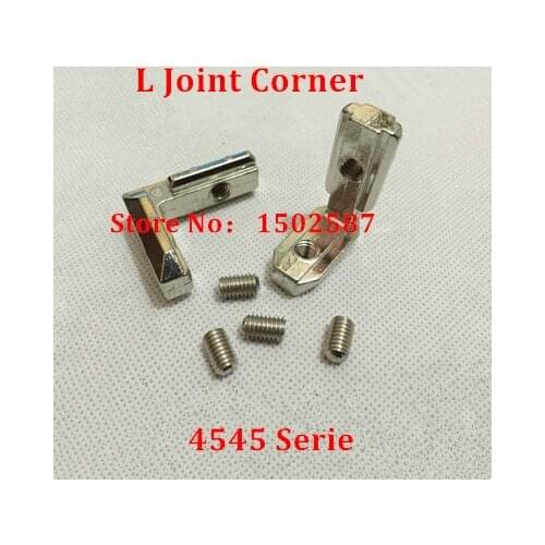 10pcs L shape T Slot Inside Interior Corner Connector Joint Bracket with M8 Screws for 4545 Series Aluminum profile Accessories