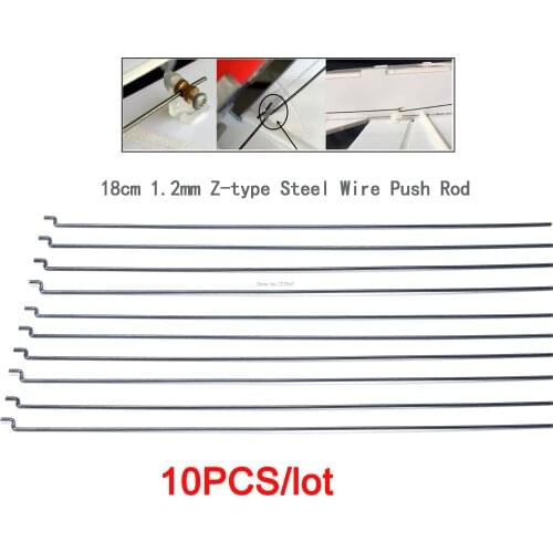 10pcs/lot 20.3cm 1.2mm Z-type Steel Wire Push Rod For SU27 KT Board RC Airplane