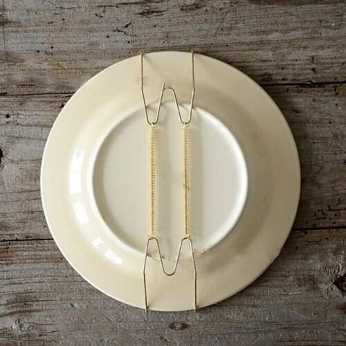 10pcs Wall Display Plate Dish Hangers Holder W Type Invisible Spring Hanging Hook Plates Home Decorating Porch Decor