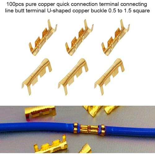 100pcs Line Pressing Button Quick Connect Terminal Wiring Docking Connector 0.5 To1.5 Square Terminal Wire Connectors Accessory
